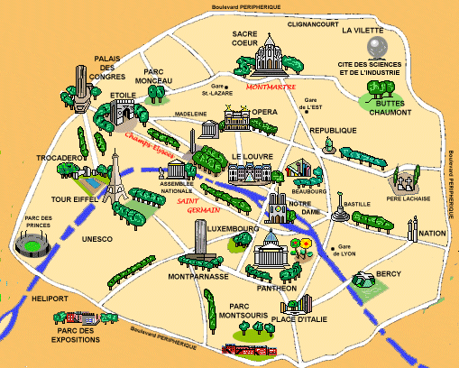 map of paris monuments