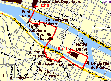 Central Paris walk (Map base