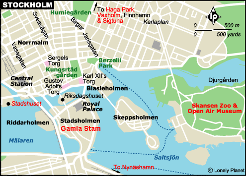 Map courtesy: Lonely Planet Destination Sweden