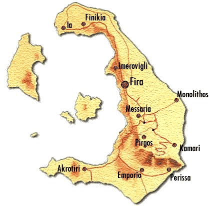 Map of Santorini