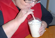 Woman dinking milkshake