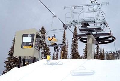 Idaho skiing - he's having fun