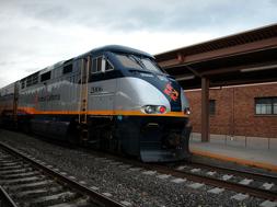 The streamlined General Motors Amtrak engine