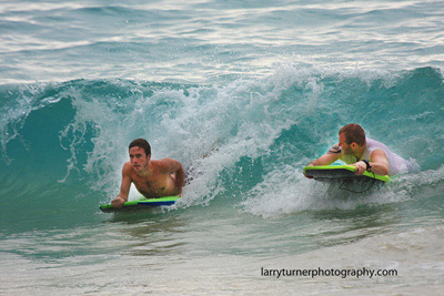 Boogie boarding in Hawaii