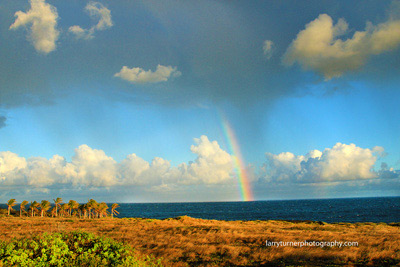 Rainbow at end of Chain of Craters Road