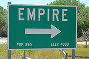 Empire town sign