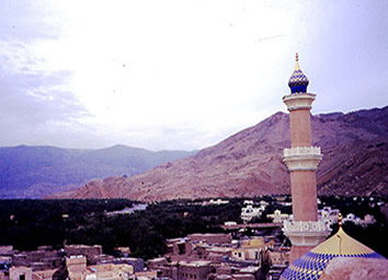 Oman Nizwa View of Nizwa and palm groves from Nizwa Fort