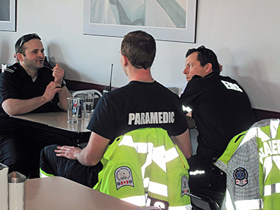 Churchill paramedics at lunch