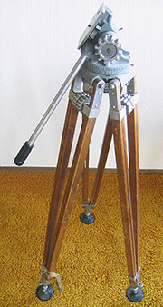 Tripod with wooden legs
