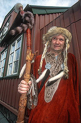 Iceland, Local man in viking costume