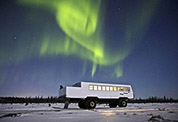 Northern Lights over tundra buggy