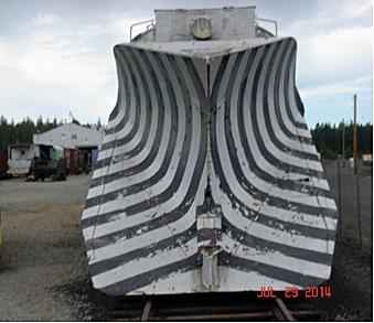 Antique railroad snow plow