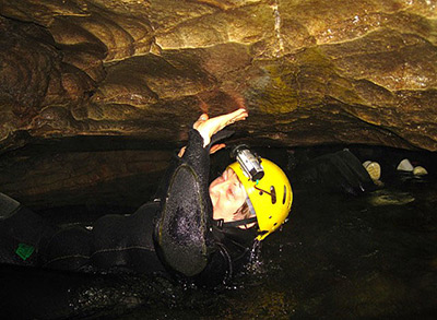 Ruakuri Cave crawl