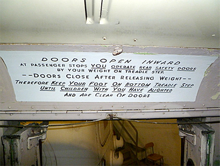 San Francisco Railway Museum onboard warning sign