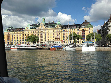 Stockholm Canal tour boats give a view of the center city