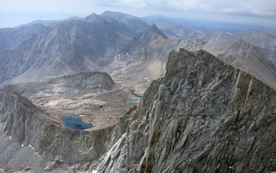 John Muir Trail view from atop Mount Whitney