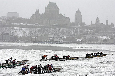 Quebec Winter Carnival Ice Canoe Race