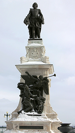 Quebec City statue of Samuel de Champlain