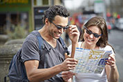 Couple looking at map