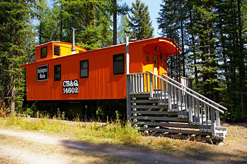 Izaak Walton Inn caboose cabin