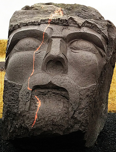 Iceland head sculpture