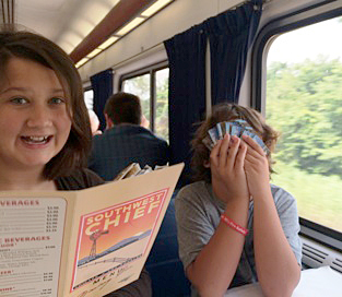 Amtrak, kids ordering dinner