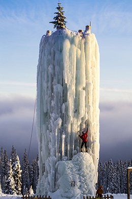 Big White climbing ice tower