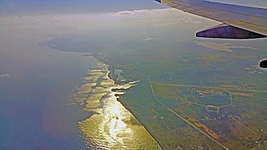 Cuba shoreline from the air