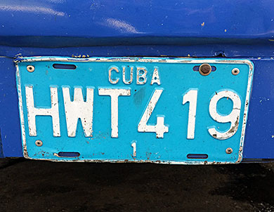 Cuban license plate