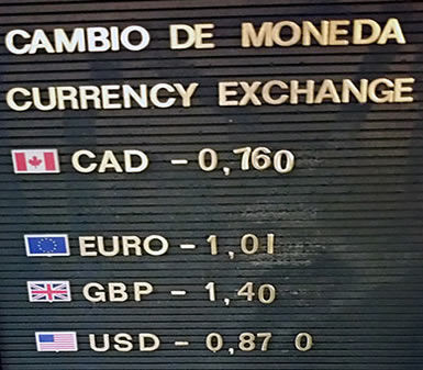Cuban money exchange rates