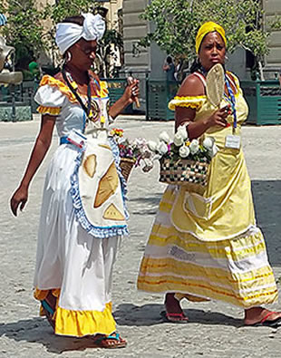 Cuban women in costume