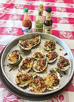 Florida Panhandle flame-broiled oysters