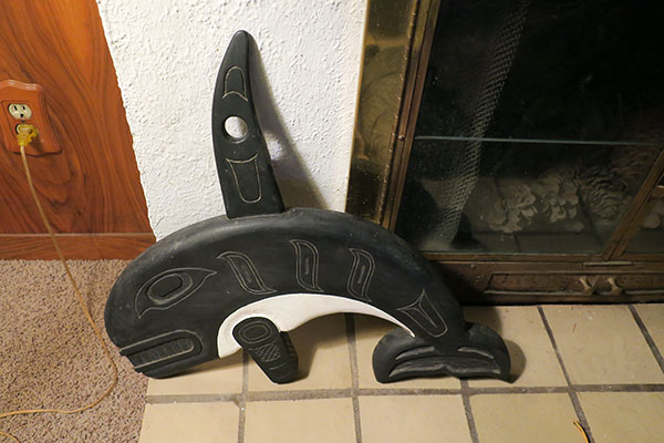 Orca carving by author