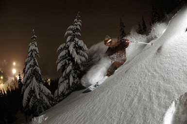 Mt. Hood's SkiBowl at night