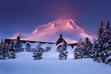 Mt. Hood Timberline Lodge alpenglow