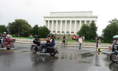 Motorcycle ride in the rain