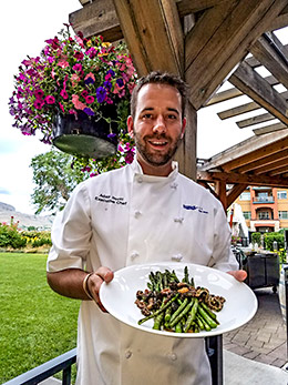 Chef Adair Scott & asparagus mushroom appetizer