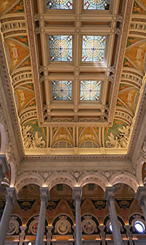 Ornate library ceiling