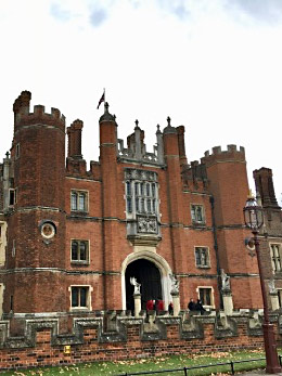 England, Hampton Court Palace west entrance