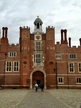 England, Hampton Court Palace clock tower