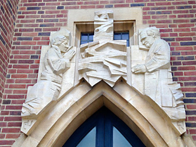 England, Guildford Cathedral interior carvings