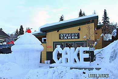 McCall, Idaho cupcake snow sculpture