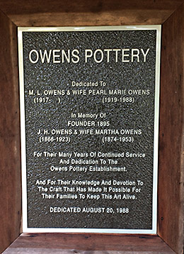 Owens Pottery placque