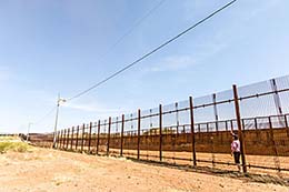 Bisbee fence separating the US from Mexico