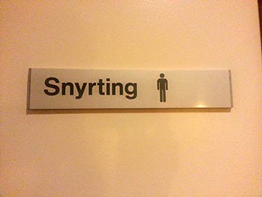 Iceland men's room sign