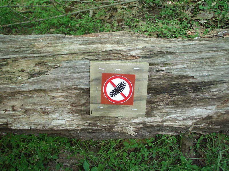 No-hiking sign