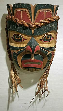 Aboriginal mask in Listel Hotel