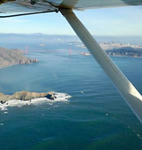 Seaplane over Golden Gate