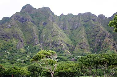 Oahu Koolau Range from Kualoa Regional Park