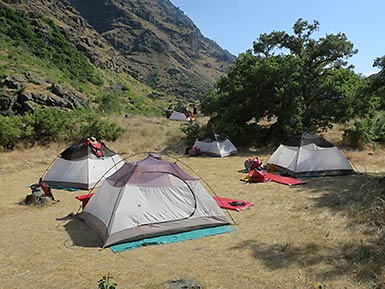 Hells Canyon riverside camp